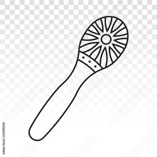 Maracas or rumba shaker musical instrument line art icon for apps and websites