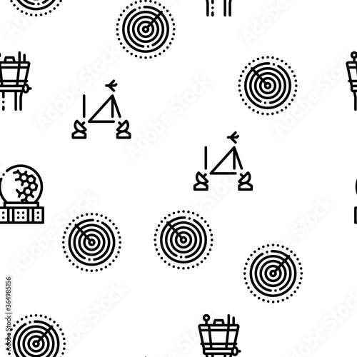 Air Navigation Tool Seamless Pattern Vector Thin Line. Illustrations