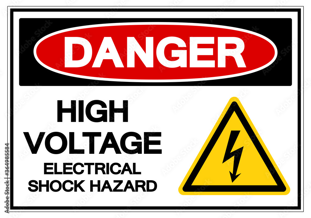 Vektorová grafika „Danger High Voltage Electrical Shock Hazard Symbol