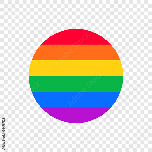 Rainbow LGBT or LGBTQIA+ pride flag sign badge label sticker flat icon vector EPS 10