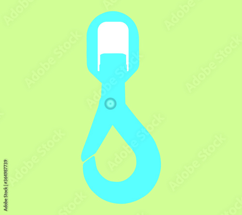 blue swivel hook on a green background