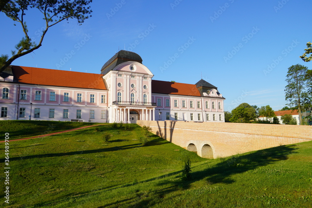 Virovitica,Croatia- July 5, 2020: Pejacevic Castle in the center of Virovitica, Slavonia Region
