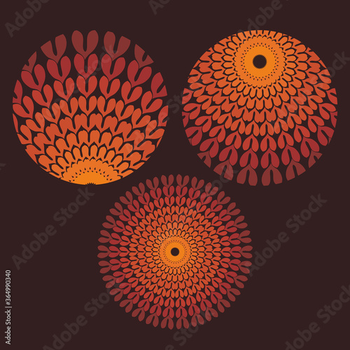 Vector set of circles with rhythmic elements