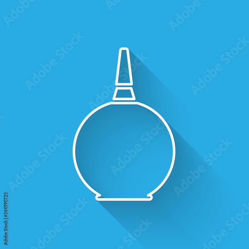 White line Enema icon isolated with long shadow. Enema with a plastic tip. Medical pear. Vector Illustration.