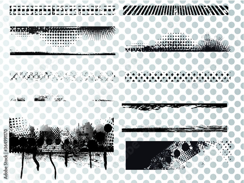 Set of grunge border frames . Vector