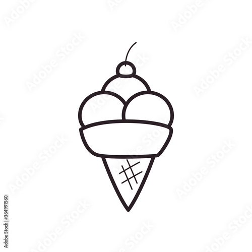 ice cream cone line style icon vector design