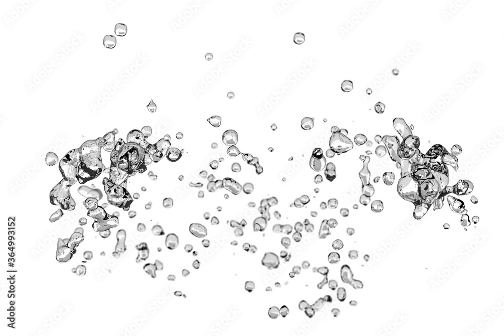 Fototapeta premium Abstract bubbles on a white background. 3d rendering illustration. High resolution.