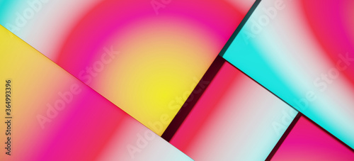 Minimal abstract mockup background for product presentation. Top view of blending vibrant gradient overlap platform. 3d render illustration.