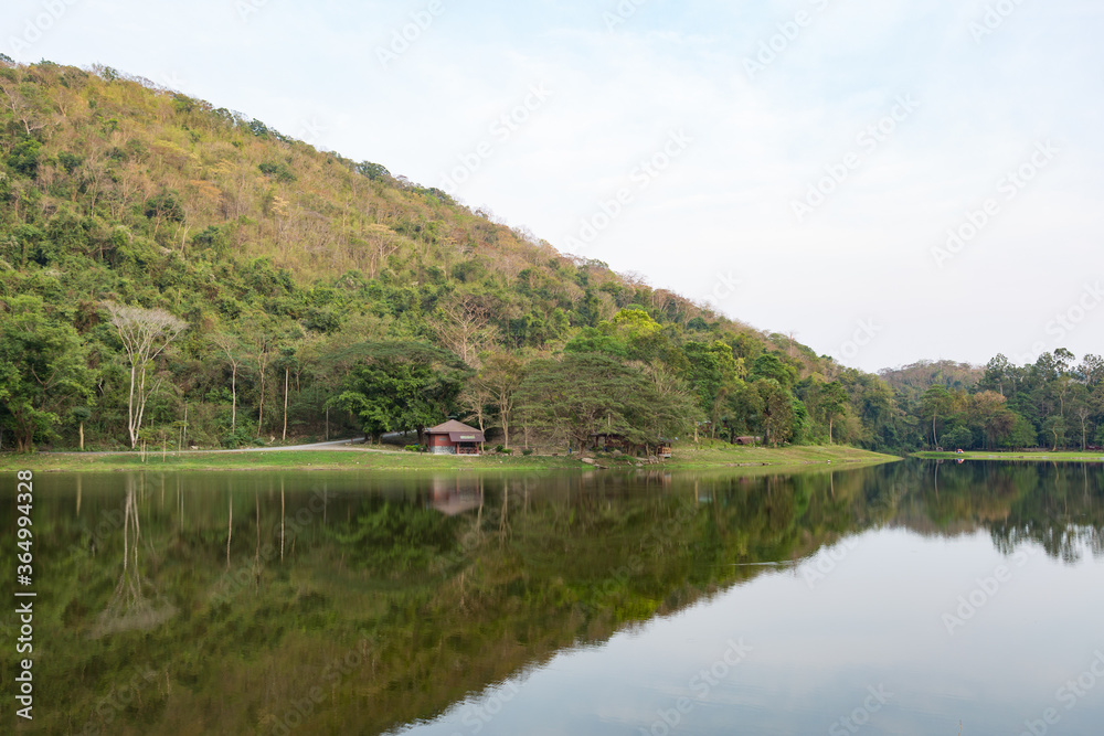Khao Ruak Reservoir at Namtok Samlan National Park in Saraburi Thailand is a reservoir that tourists come to relax or camping during the holiday