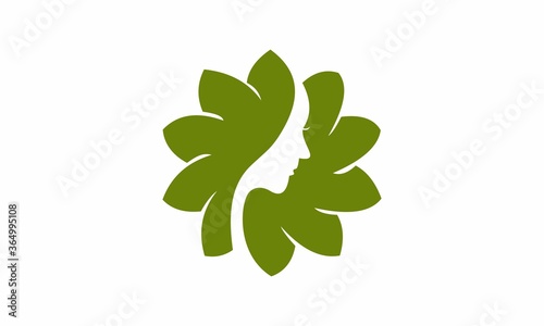 
it's a combination of a woman's face and leaves