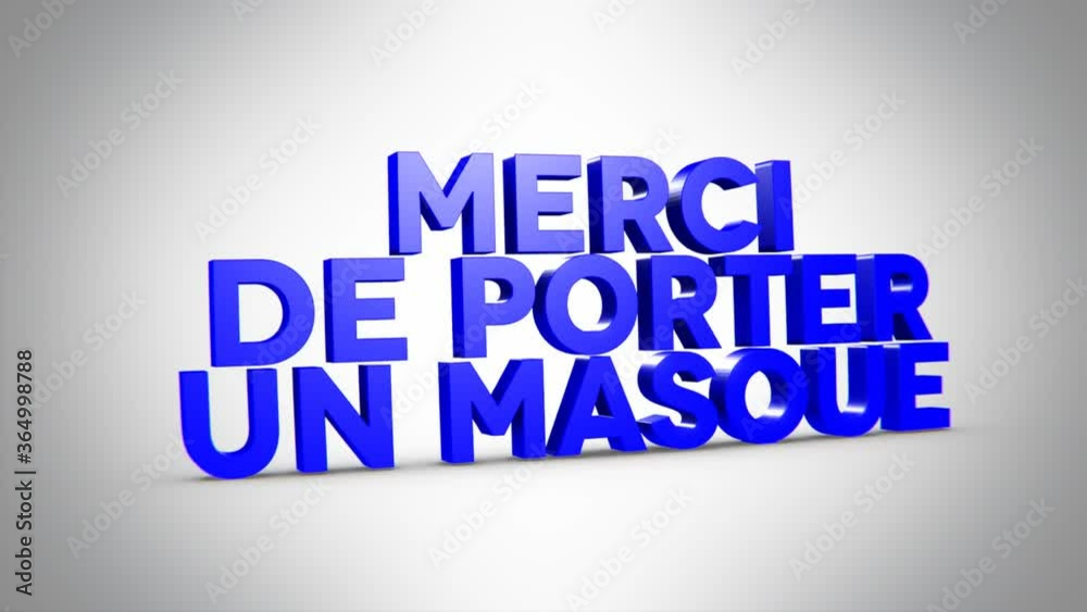 merci de porter un masque 3D bleu