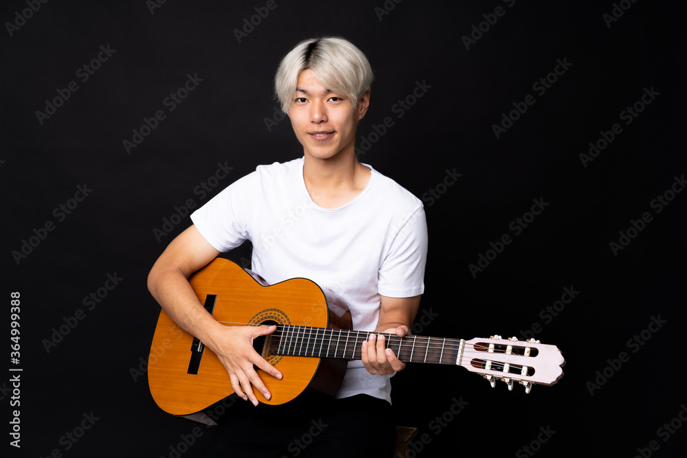 Fototapeta premium Asian man over isolated background