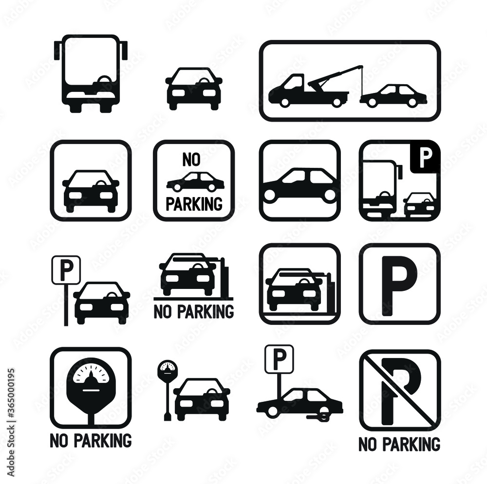 No parking, parking signs collection No parking, parking signs collection