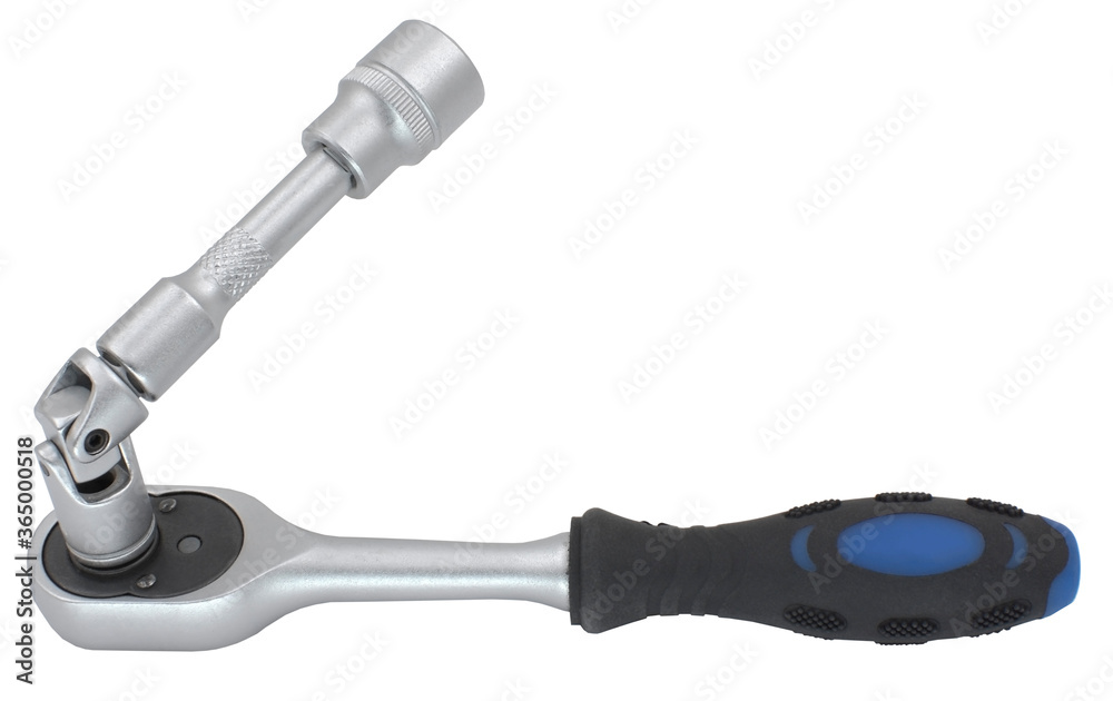 socket wrench on a white socket wrench on a white