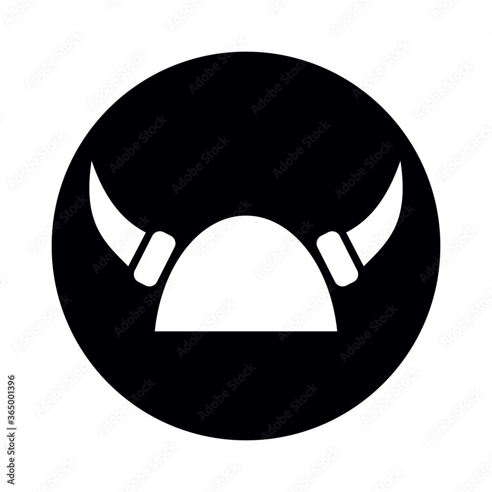 Viking helmet with horns. Vector illustration isolated on white background. Viking helmet with horns. Vector illustration isolated on white background.