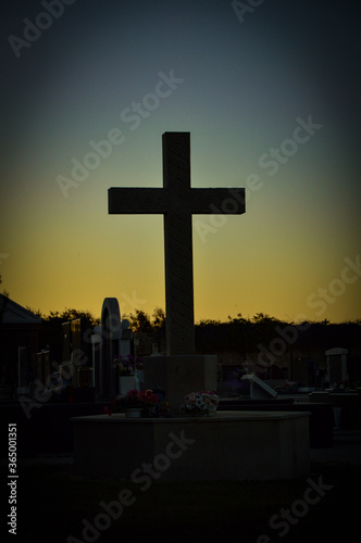 cross at sunset