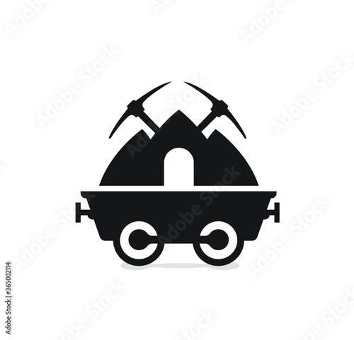 Coal mine trolley, mining cart with coal