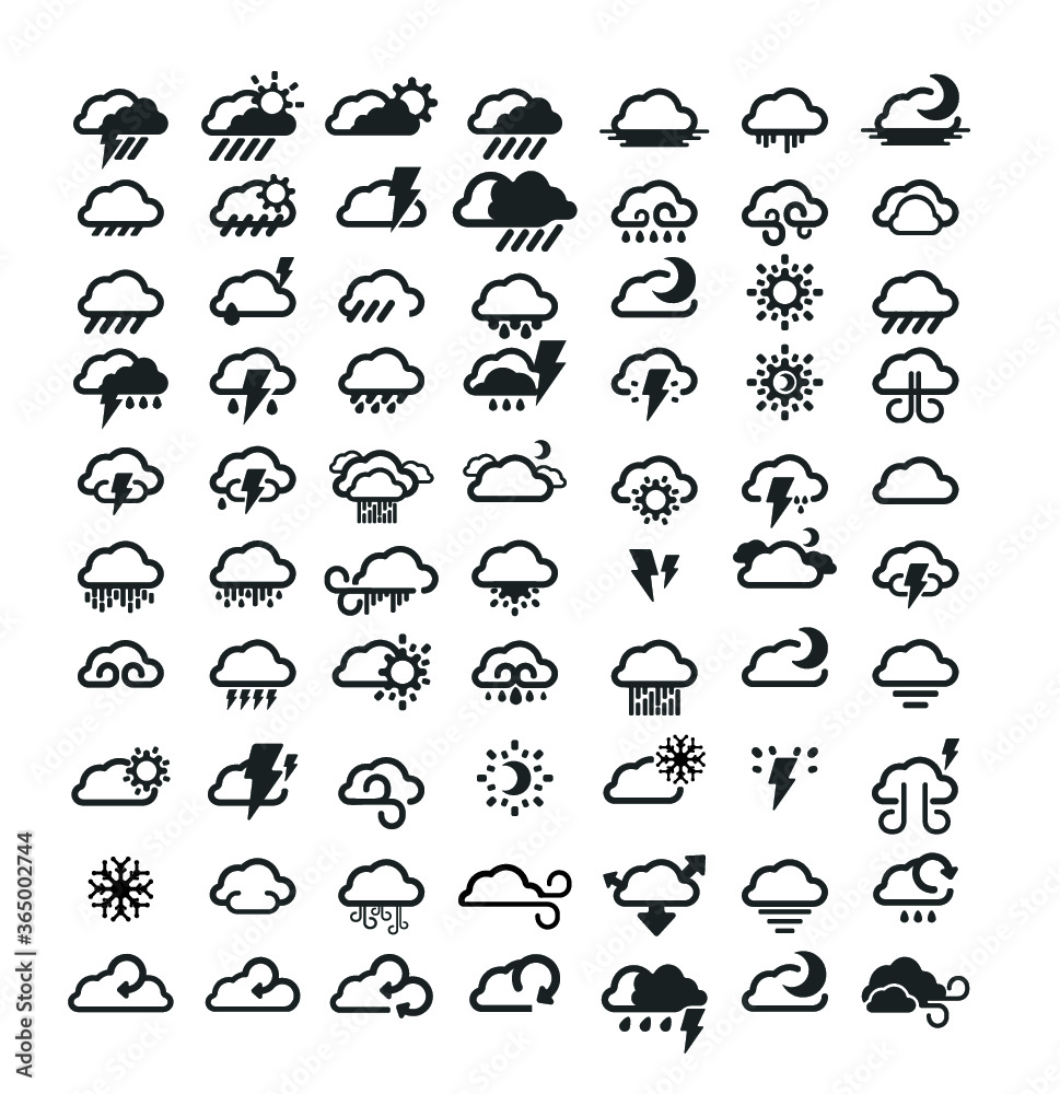 Fototapeta premium Outline Weather Icons