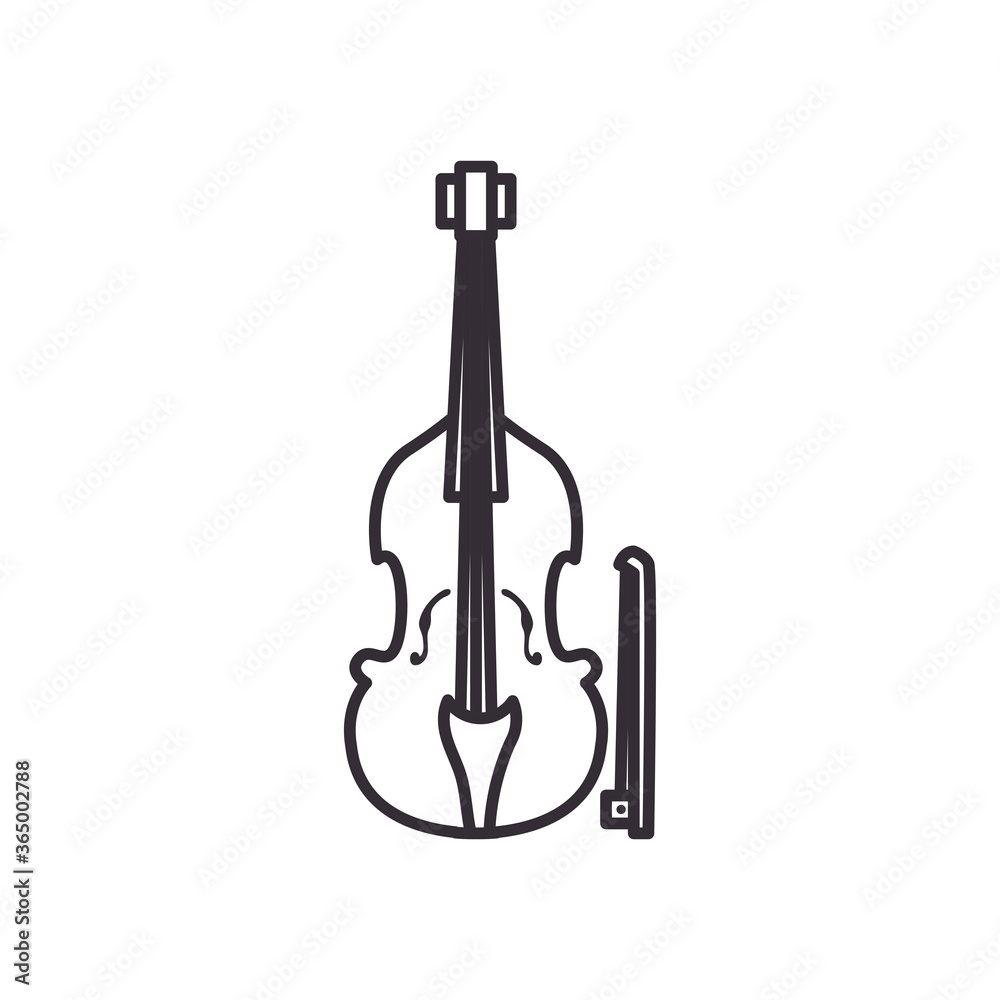 cello instrument line style icon vector design cello instrument line style icon vector design