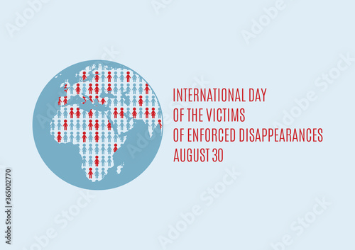 International Day of the Victims of Enforced Disappearances vector. Disappeared people vector. Missing person icon. Lost people silhouettes vector. Enforced Disappearances Poster, August 30