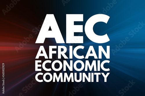 AEC - African Economic Community acronym  business concept background