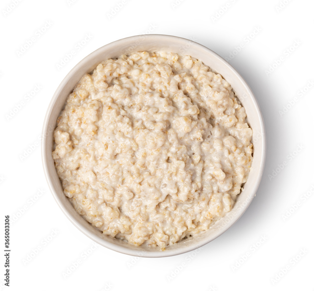 Bowl with prepared oatmeal