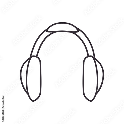 Digital headphone line style icon vector design