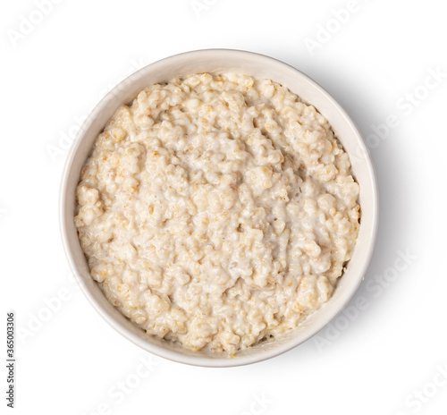 Bowl with prepared oatmeal