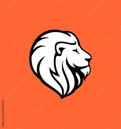 Lion Head logo, Vector Illustration, simple flat style for your company logo
