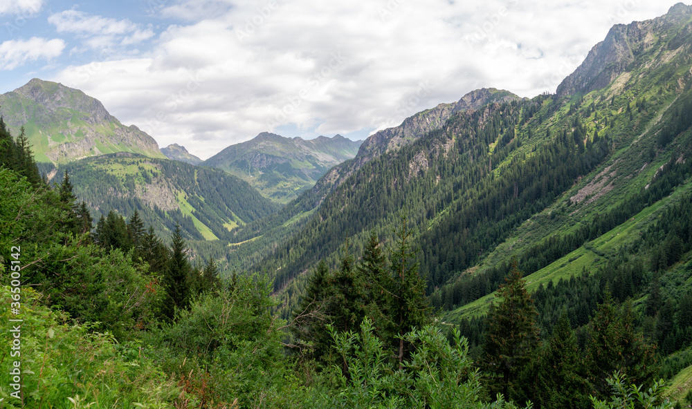 Fototapeta premium Summer mountain landscape along Silvretta High Alpine Road, Austria