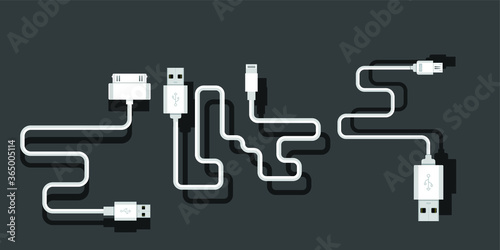 Smartphone USB charger adapter with USB Micro cable (Socket and connector for PC and mobile devices)