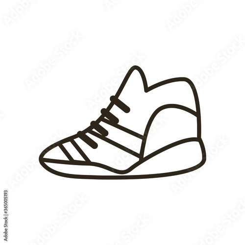 shoe of basketball line style icon vector design