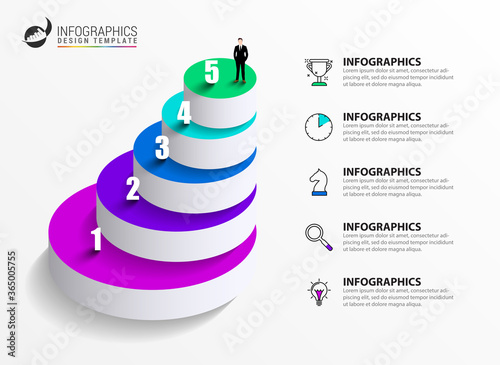 Infographic design template. Creative concept with 5 steps