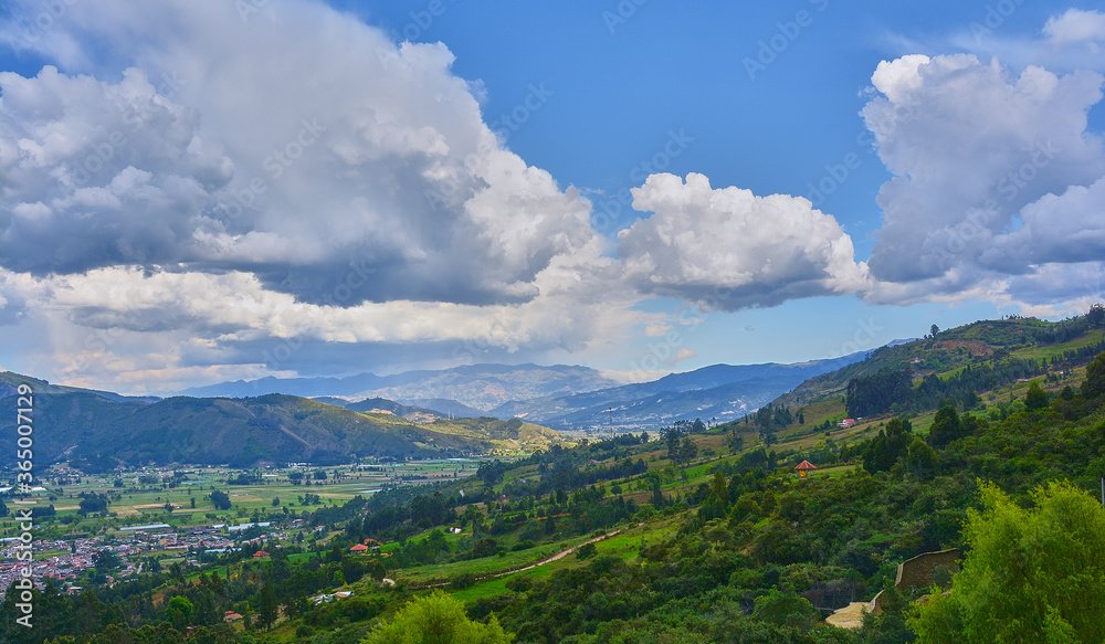 Fototapeta premium summer landscape with mountains and blue sky