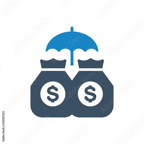 Money bag insurance icon