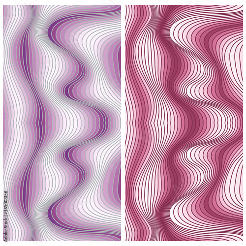Vector abstract color lines patterns set