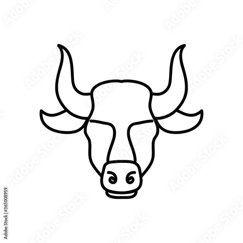 astrology concept, taurus sign, the bull symbol icon, line style