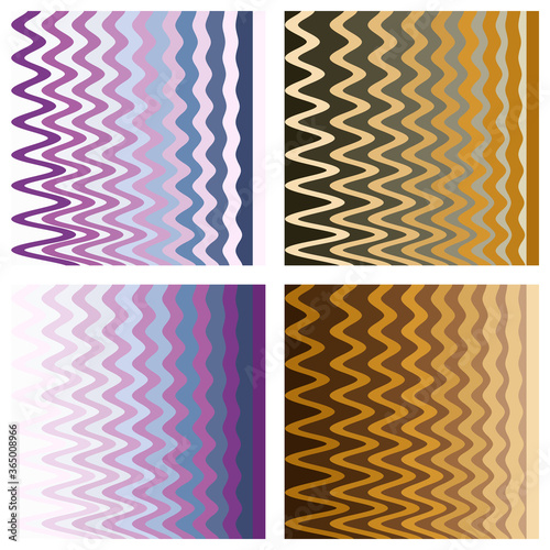 Vector set with rhythmic lines backgrounds.