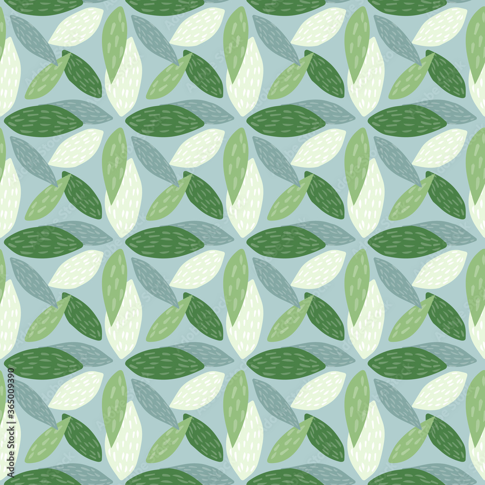 Seamless botanic pattern with abstract flowers in white, green and blue colors. Light pastel background. Scandinavian style. Seamless botanic pattern with abstract flowers in white, green and blue colors. Light pastel background. Scandinavian style.