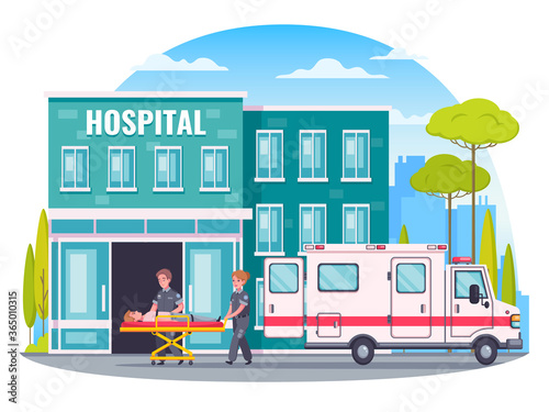 Paramedic Ambulance Cartoon Concept