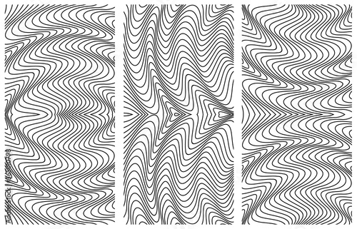 Vector abstract line patterns set.