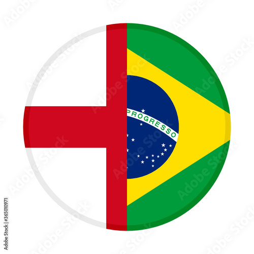 round icon with england and brazil  flags
