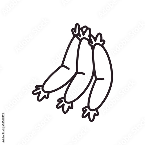 sausages line style icon vector design