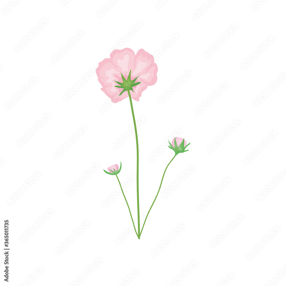 branch with pink flowers icon, detailed style branch with pink flowers icon, detailed style