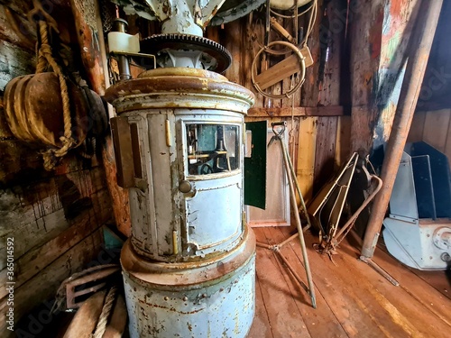 interior of an old lighthouse