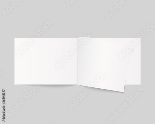 Blank open book, magazine and notebook mockup with soft shadow. Mockup vector isolated. Template design. Realistic vector illustration.