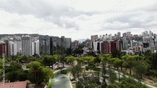 Drone recording Park Carolina located in Quito, Ecuador photo