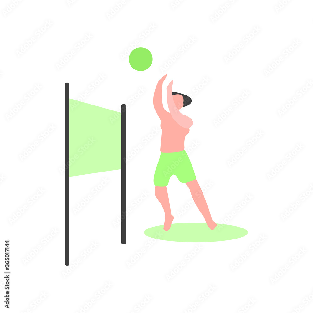 Man in shorts playing beach volleyball Man in shorts playing beach volleyball