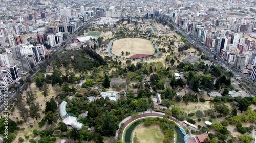 Drone recording Park Carolina located in Quito, Ecuador photo