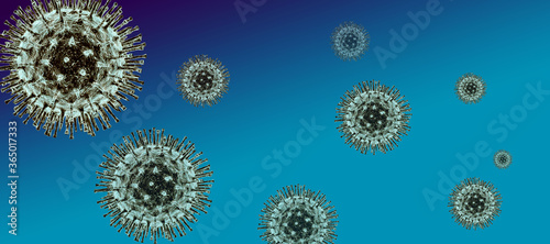 
The virus model in 3d. Illustration of a coronavirus.